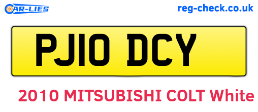 PJ10DCY are the vehicle registration plates.