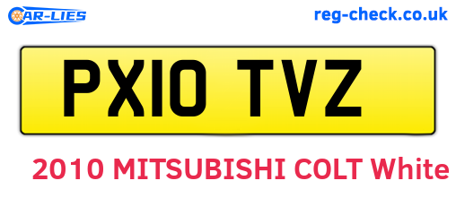 PX10TVZ are the vehicle registration plates.