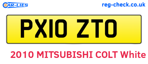 PX10ZTO are the vehicle registration plates.