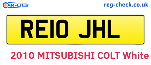 RE10JHL are the vehicle registration plates.