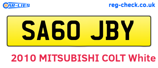SA60JBY are the vehicle registration plates.