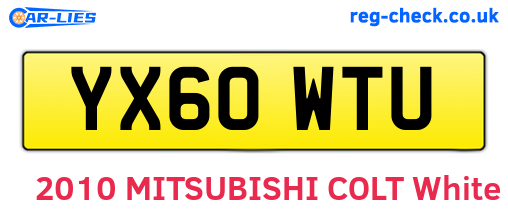 YX60WTU are the vehicle registration plates.