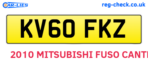 KV60FKZ are the vehicle registration plates.