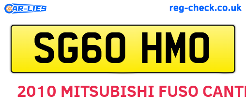 SG60HMO are the vehicle registration plates.