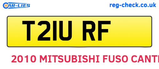 T21URF are the vehicle registration plates.
