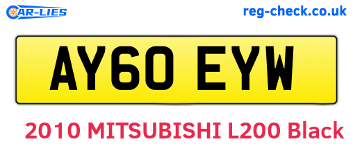 AY60EYW are the vehicle registration plates.