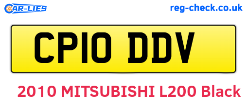 CP10DDV are the vehicle registration plates.