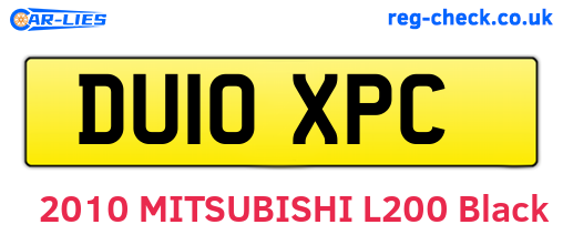 DU10XPC are the vehicle registration plates.