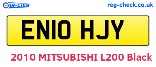 EN10HJY are the vehicle registration plates.