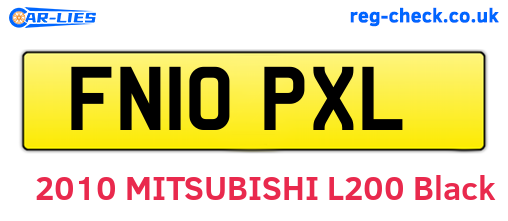 FN10PXL are the vehicle registration plates.
