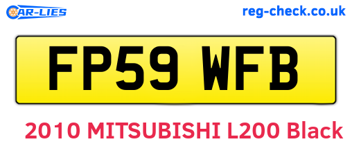 FP59WFB are the vehicle registration plates.