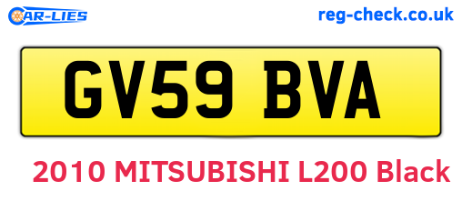 GV59BVA are the vehicle registration plates.