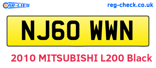 NJ60WWN are the vehicle registration plates.