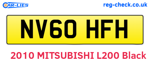 NV60HFH are the vehicle registration plates.