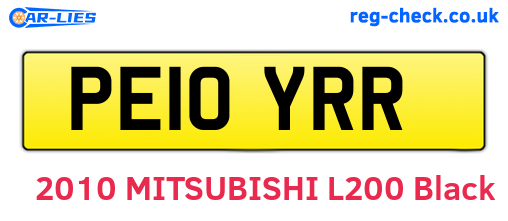 PE10YRR are the vehicle registration plates.