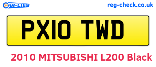 PX10TWD are the vehicle registration plates.