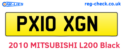 PX10XGN are the vehicle registration plates.