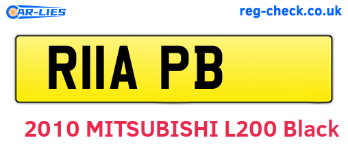 R11APB are the vehicle registration plates.