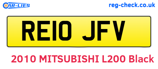 RE10JFV are the vehicle registration plates.