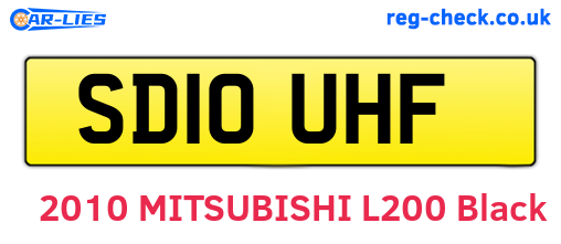 SD10UHF are the vehicle registration plates.