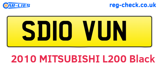 SD10VUN are the vehicle registration plates.