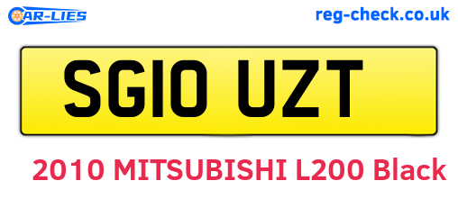 SG10UZT are the vehicle registration plates.