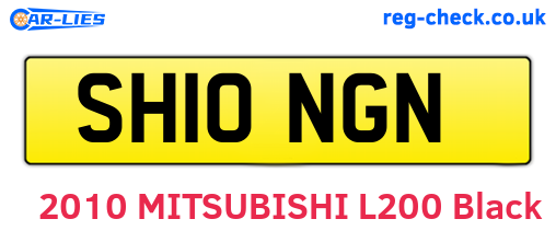 SH10NGN are the vehicle registration plates.