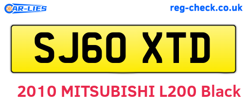 SJ60XTD are the vehicle registration plates.
