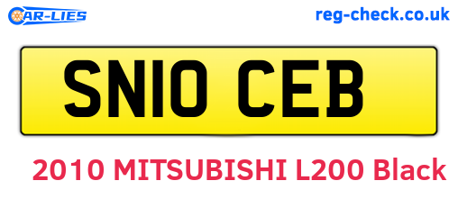 SN10CEB are the vehicle registration plates.