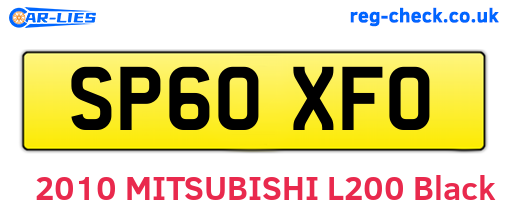 SP60XFO are the vehicle registration plates.