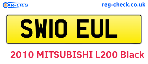 SW10EUL are the vehicle registration plates.