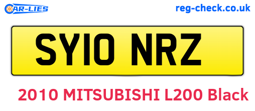 SY10NRZ are the vehicle registration plates.