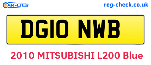 DG10NWB are the vehicle registration plates.