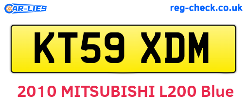 KT59XDM are the vehicle registration plates.