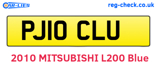 PJ10CLU are the vehicle registration plates.