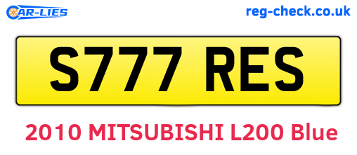 S777RES are the vehicle registration plates.