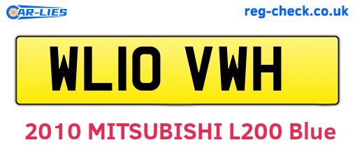 WL10VWH are the vehicle registration plates.