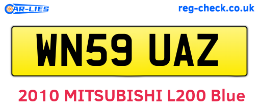 WN59UAZ are the vehicle registration plates.