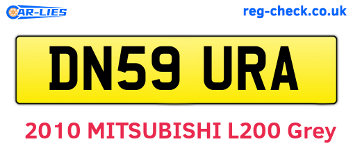 DN59URA are the vehicle registration plates.