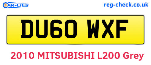 DU60WXF are the vehicle registration plates.