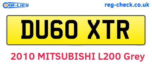 DU60XTR are the vehicle registration plates.