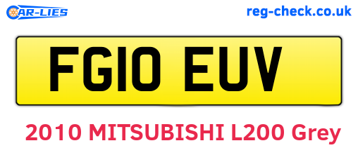 FG10EUV are the vehicle registration plates.