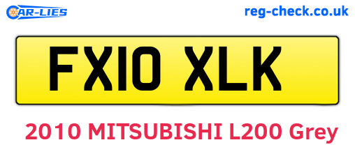 FX10XLK are the vehicle registration plates.