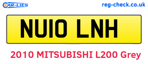 NU10LNH are the vehicle registration plates.