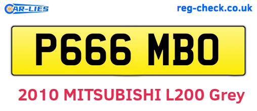 P666MBO are the vehicle registration plates.