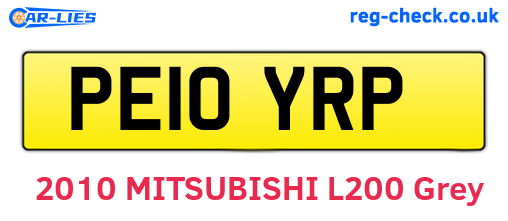 PE10YRP are the vehicle registration plates.