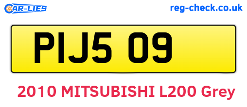 PIJ509 are the vehicle registration plates.