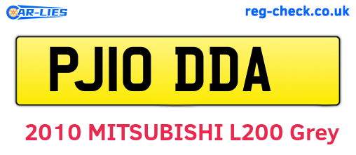 PJ10DDA are the vehicle registration plates.