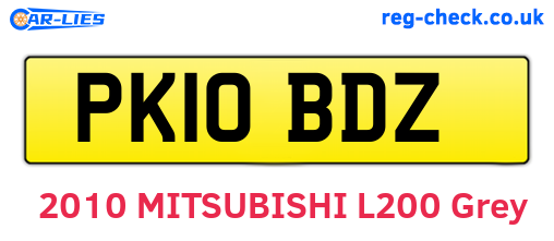 PK10BDZ are the vehicle registration plates.