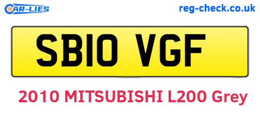 SB10VGF are the vehicle registration plates.